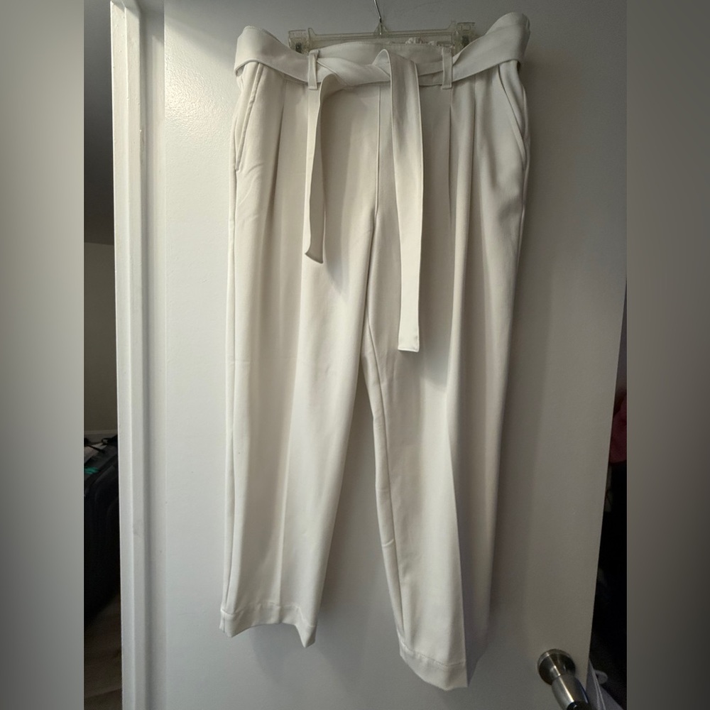 LOFT Outlets Cream Tie-Waist Pants (XL)